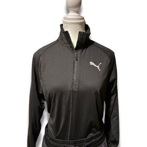Puma Black Quarter-Zip Athletic Top with White Logo